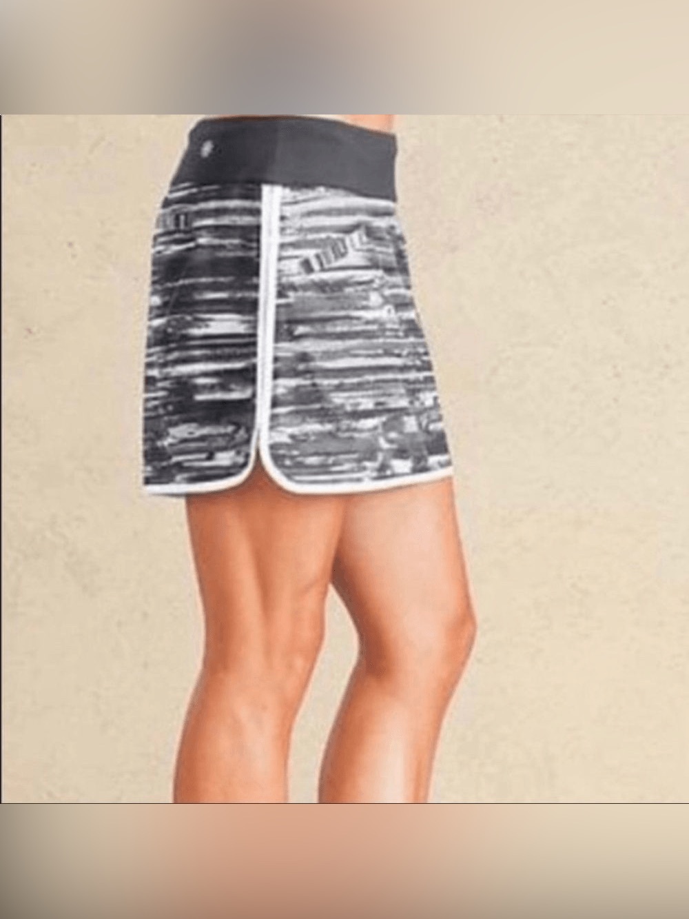 Athleta Swift Zip Skort Black Space Dye Running Tennis Skirt Size 4